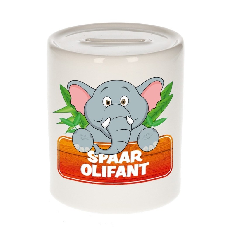 Kinder spaarpot met olifanten print 9 cm -