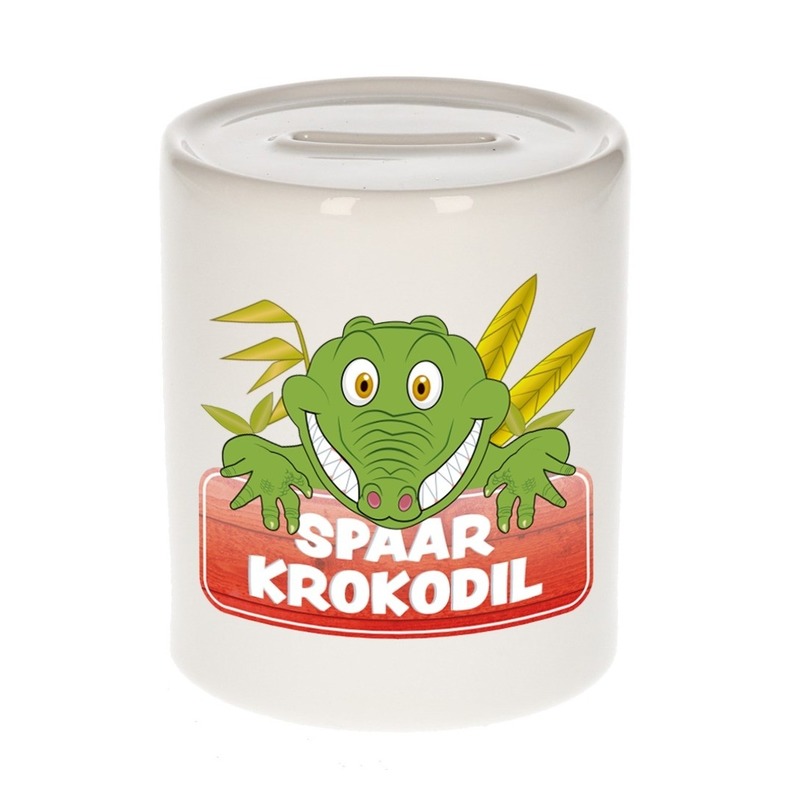 Kinder spaarpot met krokodillen print 9 cm -