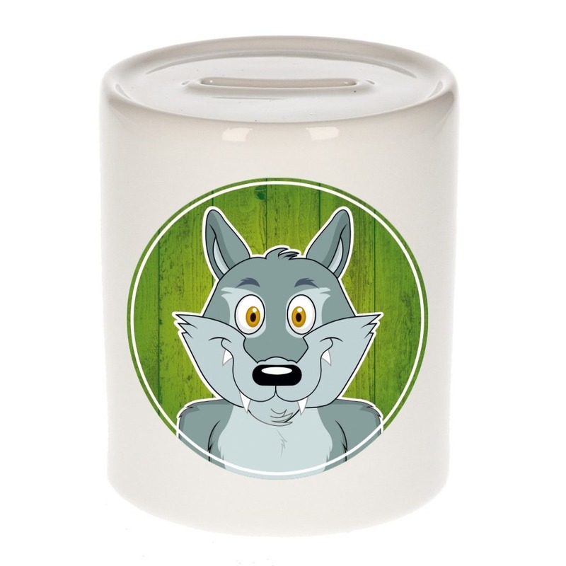 Wolven spaarpot voor kinderen 9 cm -