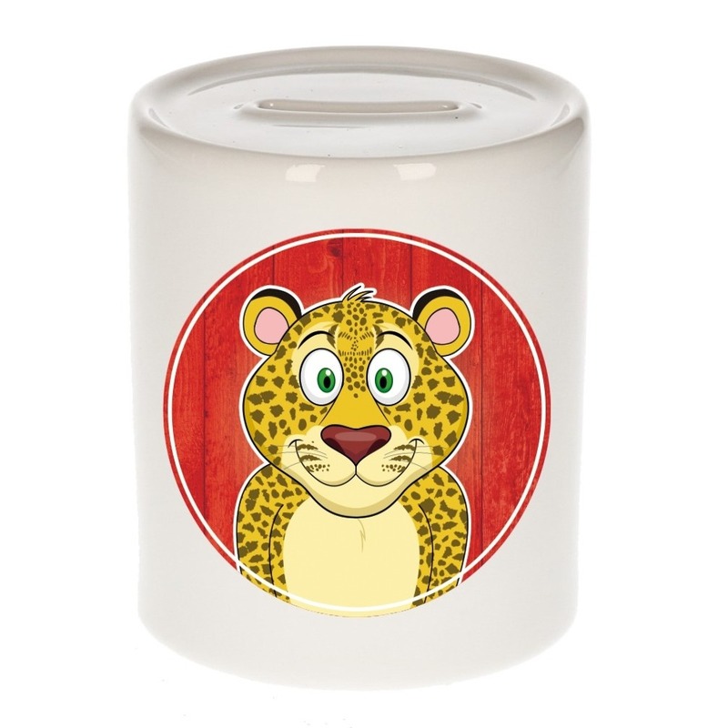 Luipaarden spaarpot voor kinderen 9 cm -