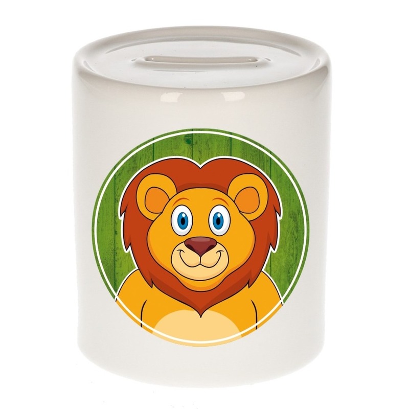 Leeuwen spaarpot voor kinderen 9 cm -