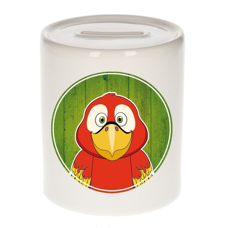 Papegaaien spaarpot voor kinderen 9 cm -
