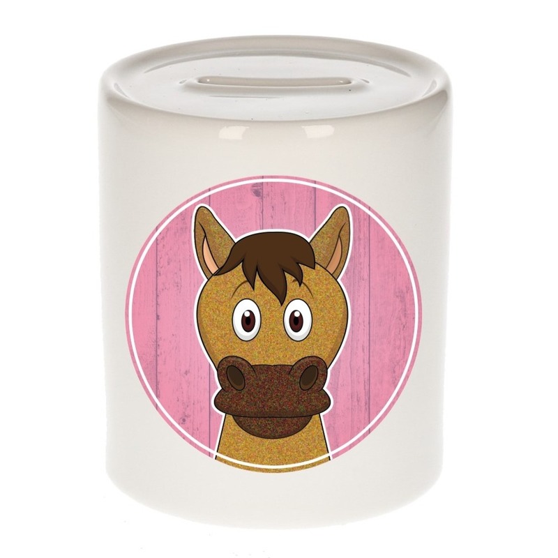 Paarden spaarpot voor kinderen 9 cm -