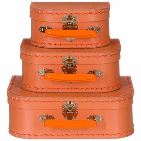 Kinderkoffertje pastel oranje 20 cm -