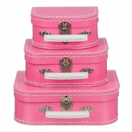 Kinderkoffertje roze 25 cm -