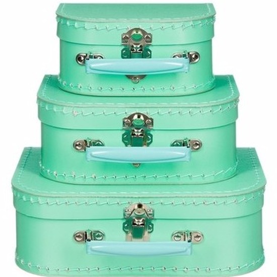 Kinderkoffertje pastel mint 25 cm -