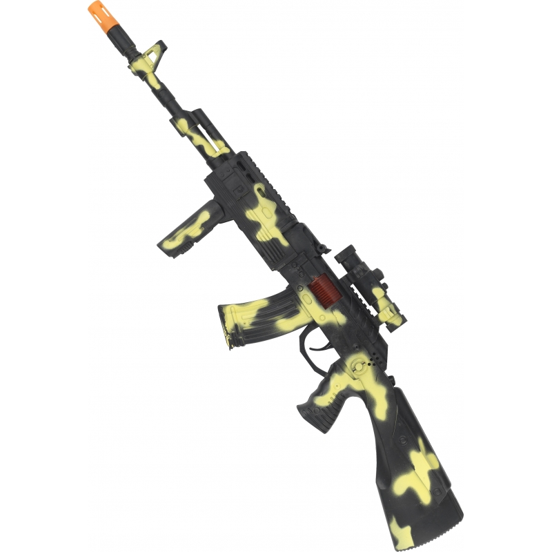Speelgoed camouflage geweer Peacekeepers - 59 cm - inclusief geluid - kunststof -