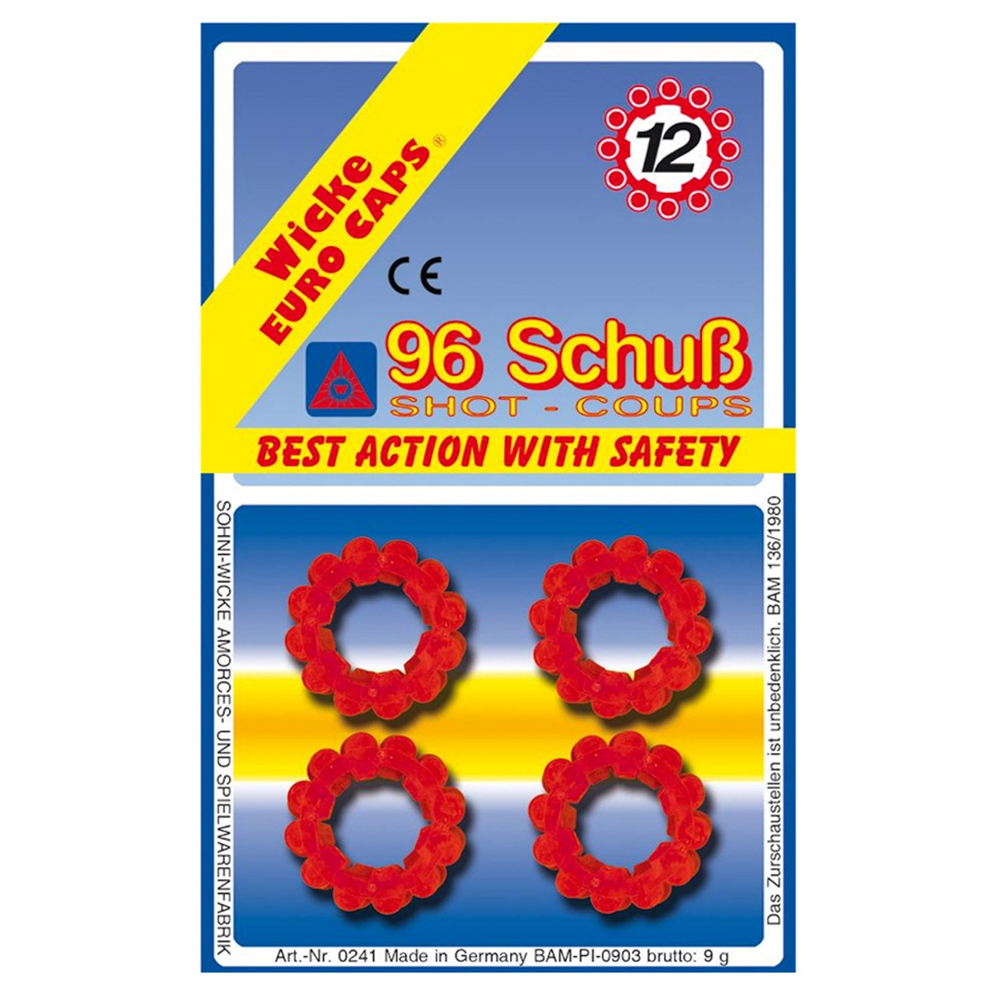 Plaffertjes ringen 12 schots - 8x ringen - voor een speelgoed pistool/revolver -