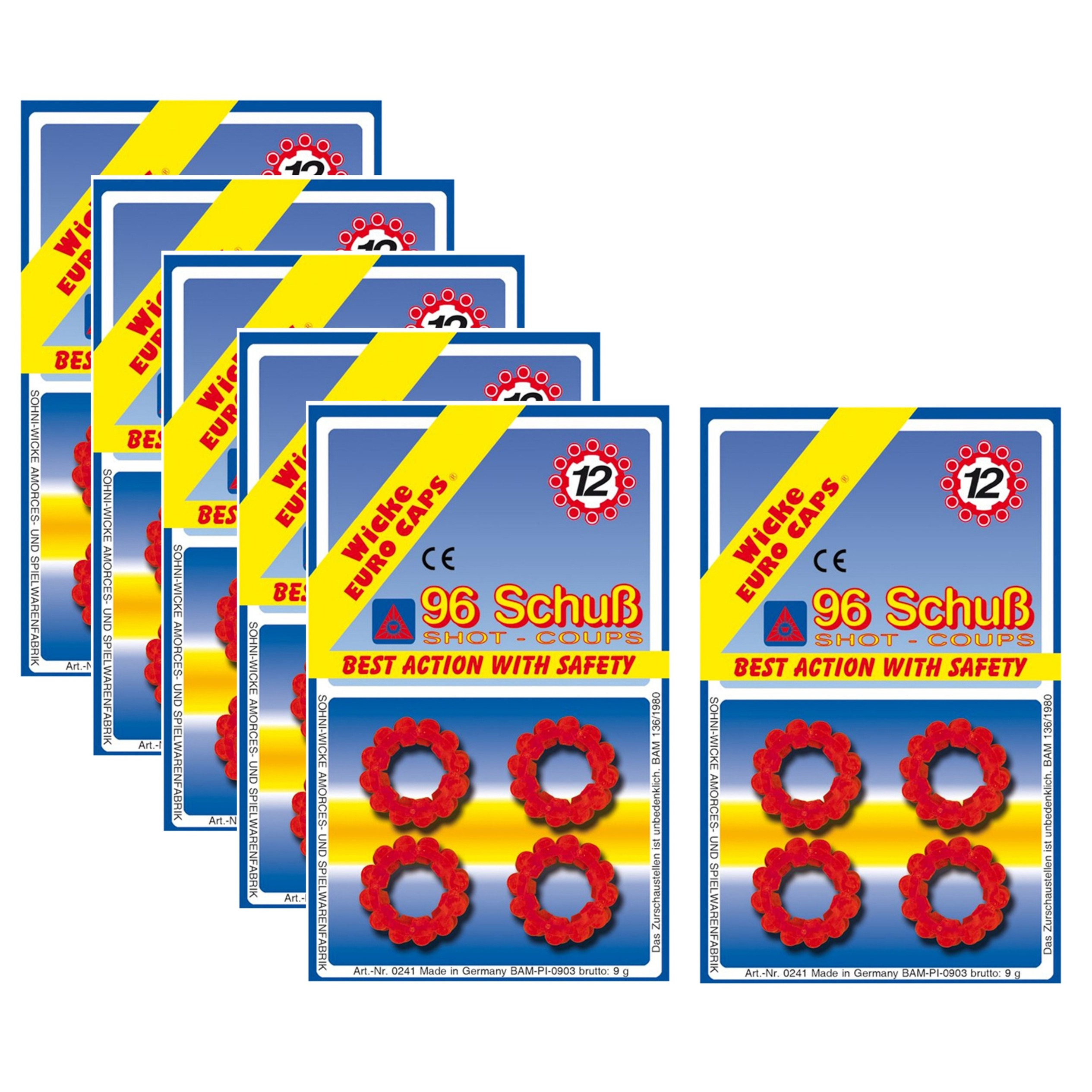 Plaffertjes ringen 12 schots - 576x shots - voor een speelgoed pistool/revolver -