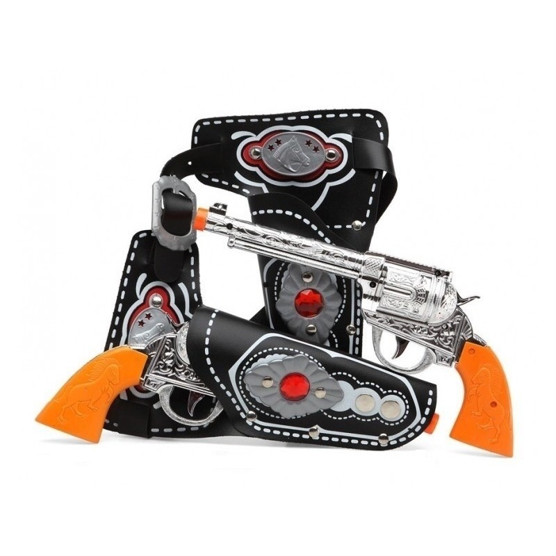 Cowboy verkleed wapens met holster 2 stuks voor volwassenen -
