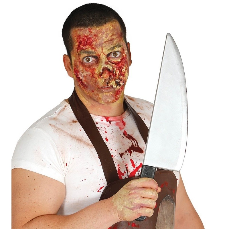 Horror slagersmes/vleesmes Halloween verkleed accessoire 43 cm -