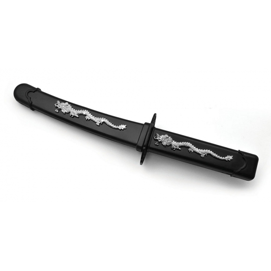 Ninja zwaard met draak - zwart - 35 cm - Aziatische strijder verkleed speelgoed wapens -