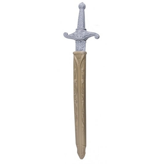Carnaval verkleed Ridder zwaard - zilver/goud - 60 cm - kinderen/volwassenen -
