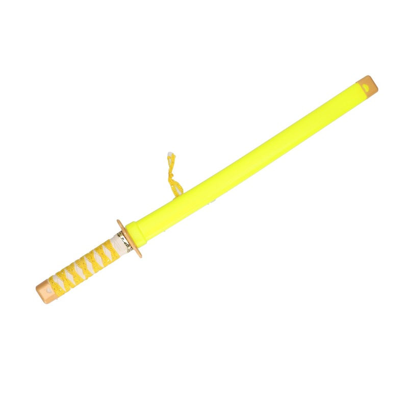 Ninja vechters zwaard - verkleed wapen - geel - 65 cm - speelgoed zwaarden -