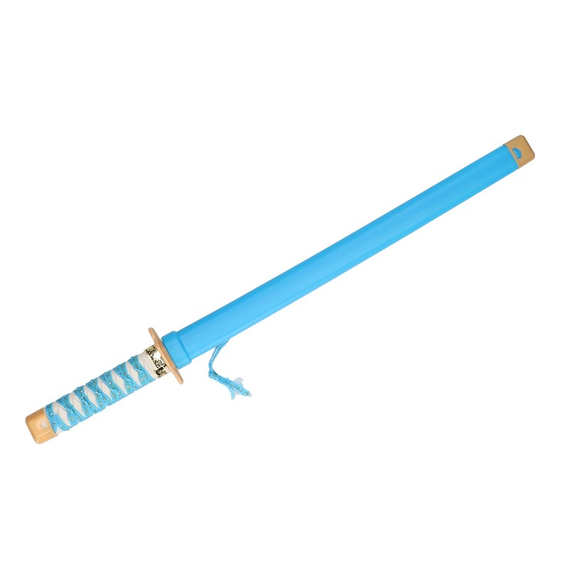 Ninja vechters zwaard - verkleed wapen - blauw - 65 cm - speelgoed zwaarden -