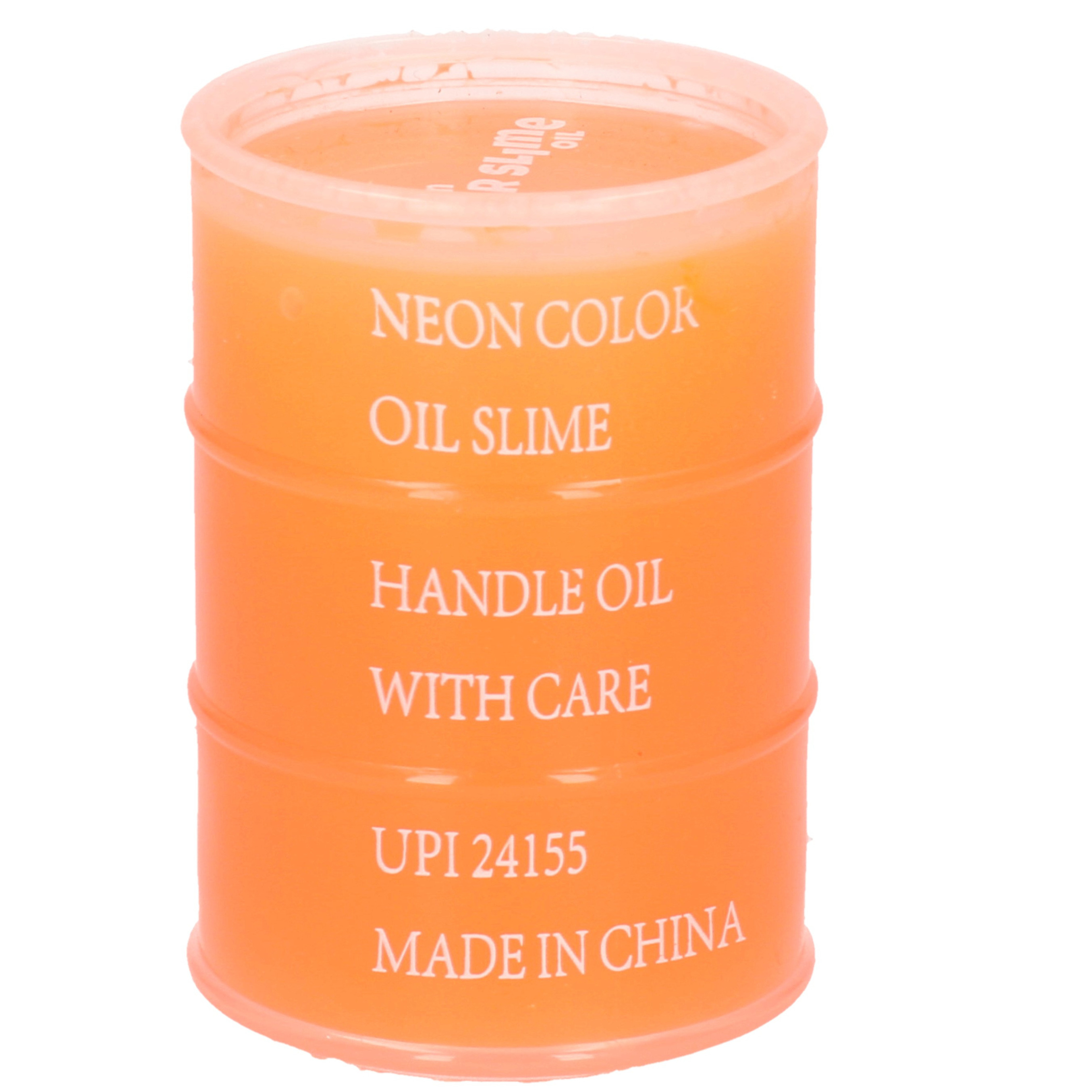 1x Potjes speelgoed/hobby slijm oranje in olievat 5,5 x 8 cm 150 ml inhoud1x Potjes speelgoed/hobby -