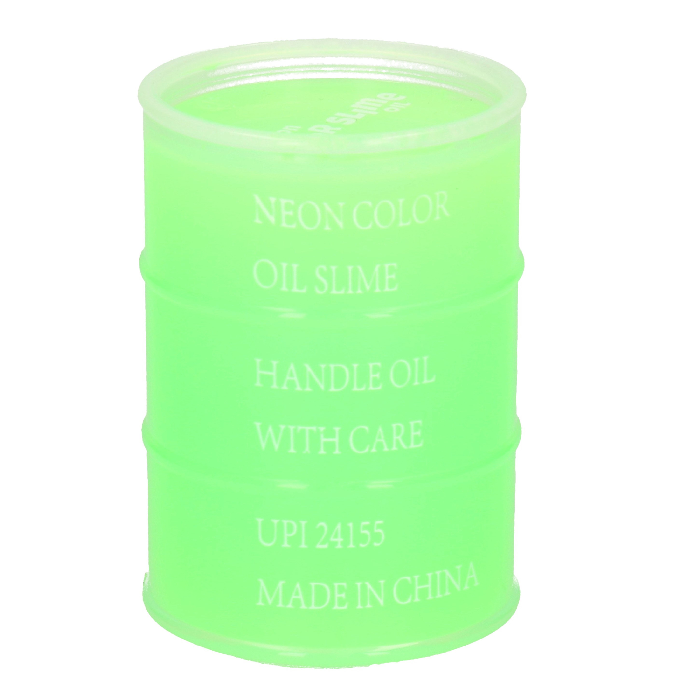 1x Potjes speelgoed/hobby slijm groen in olievat 5,5 x 8 cm 150 ml inhoud -