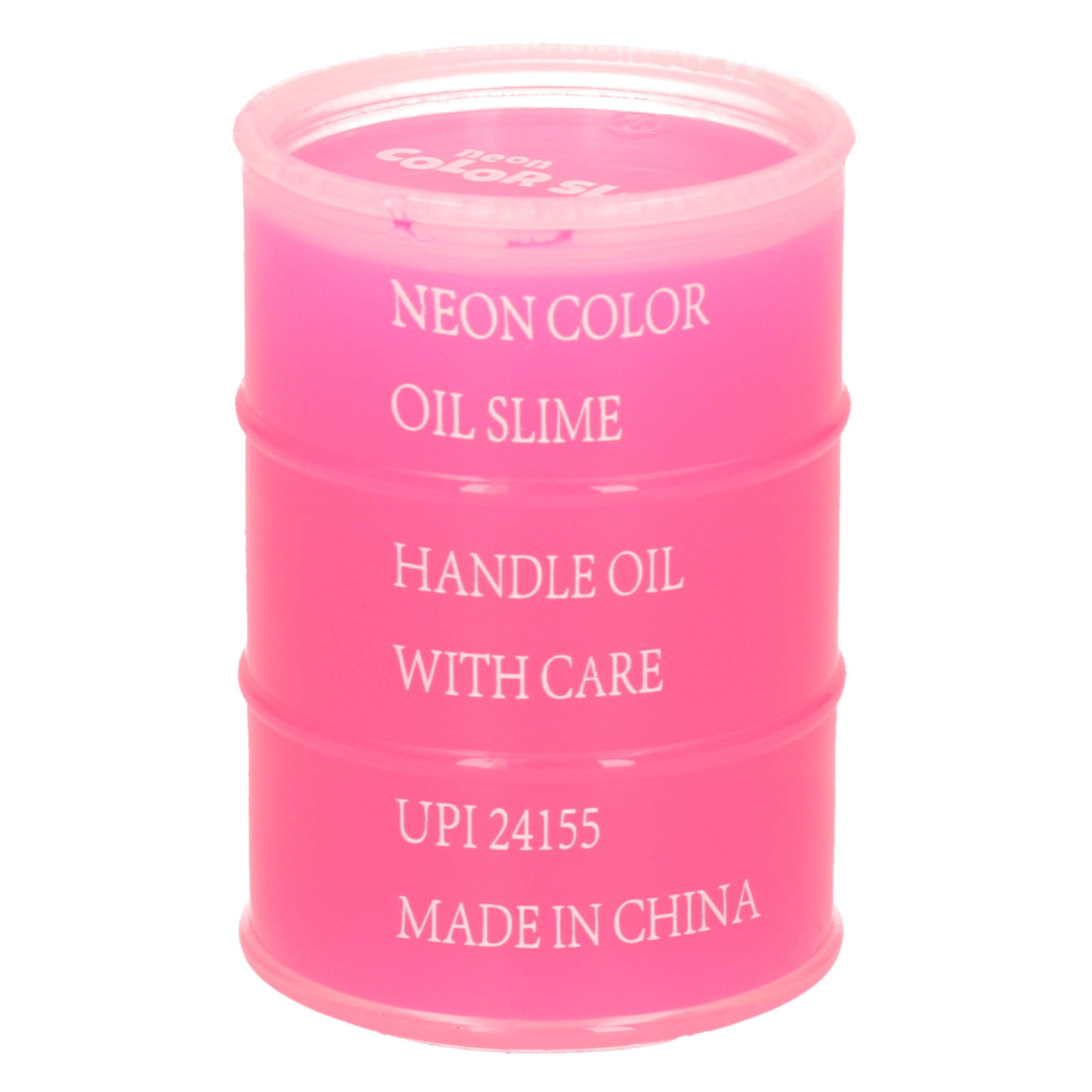 1x Potjes speelgoed/hobby slijm roze in olievat 5,5 x 8 cm 150 ml inhoud -