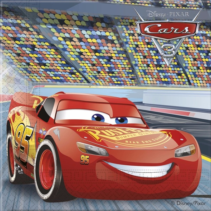 40x Cars themafeest servetten 33 x 33 cm papier -