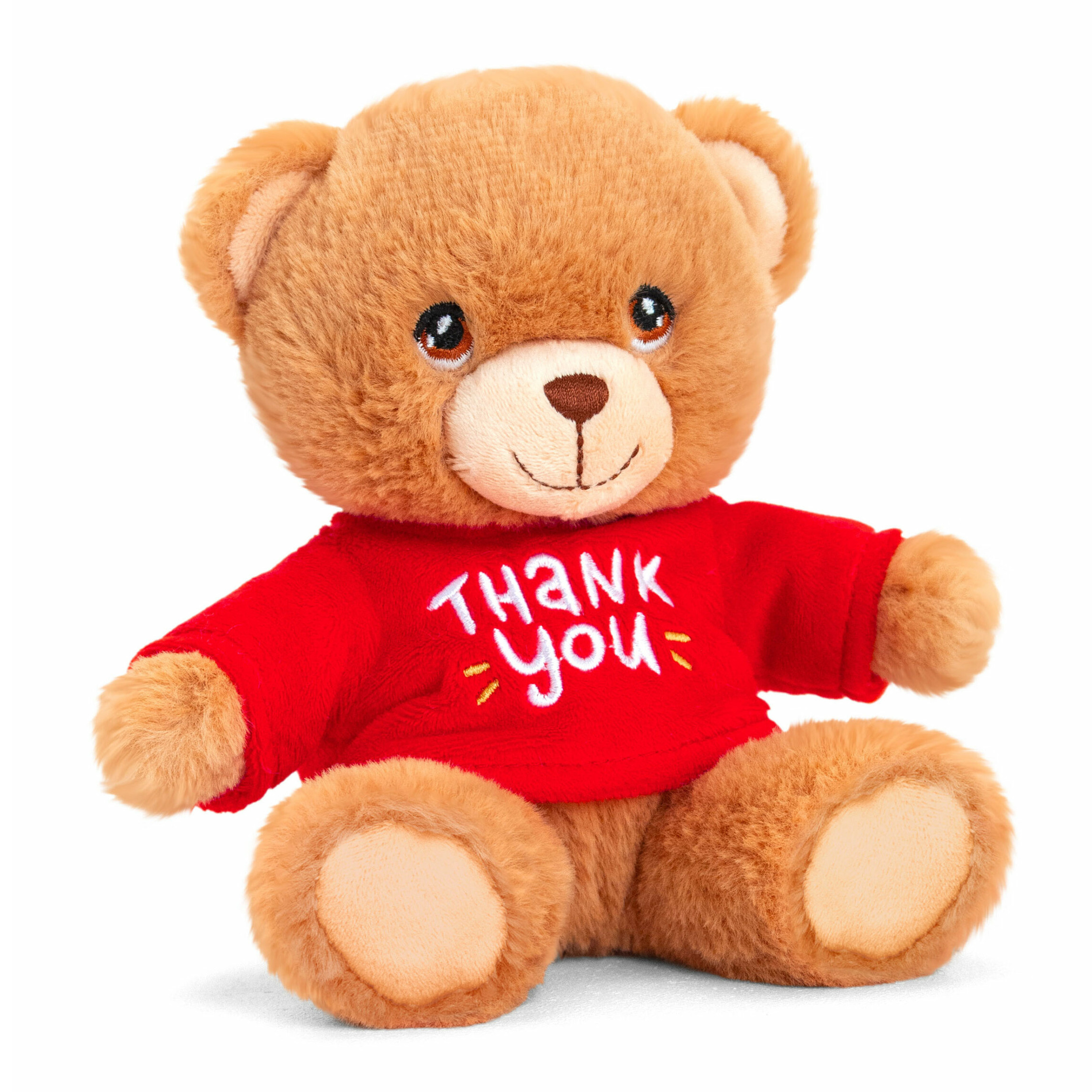 Keel Toys pluche beer knuffel Thank You met rood shirt 14 cm -