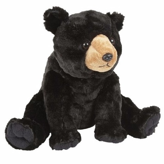 Ravensden pluche knuffeldier Beer - zwart - 30 cm - teddyberen -
