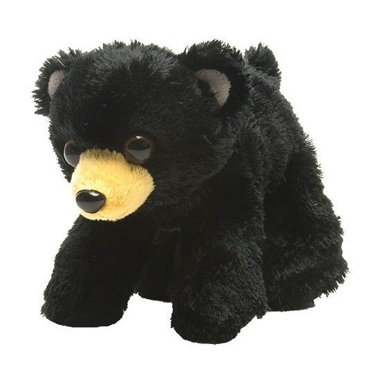 Wild Republic Pluche zwarte beer knuffel - 18 cm - Beren dieren knuffels - Kinderen -