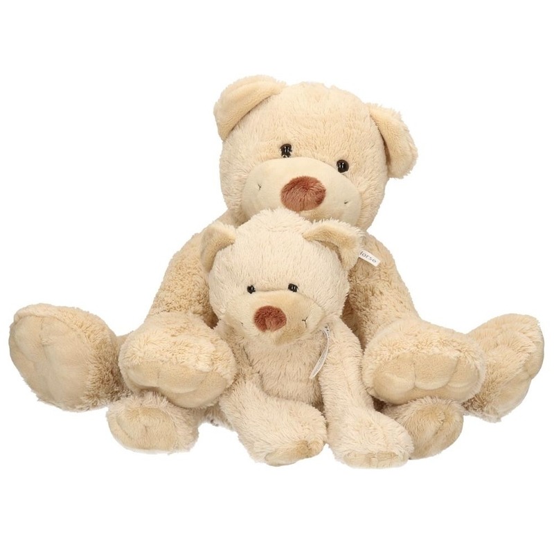 2x Pluche mama en kind Boogy knuffelberen 35/24 cm knuffels -