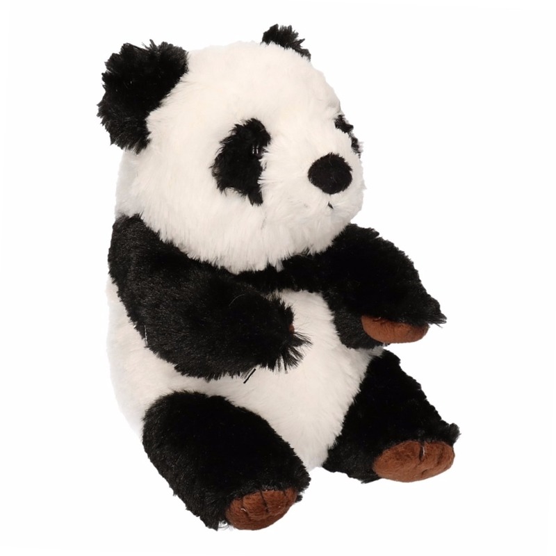 Pluche knuffel panda zittend 19 cm -