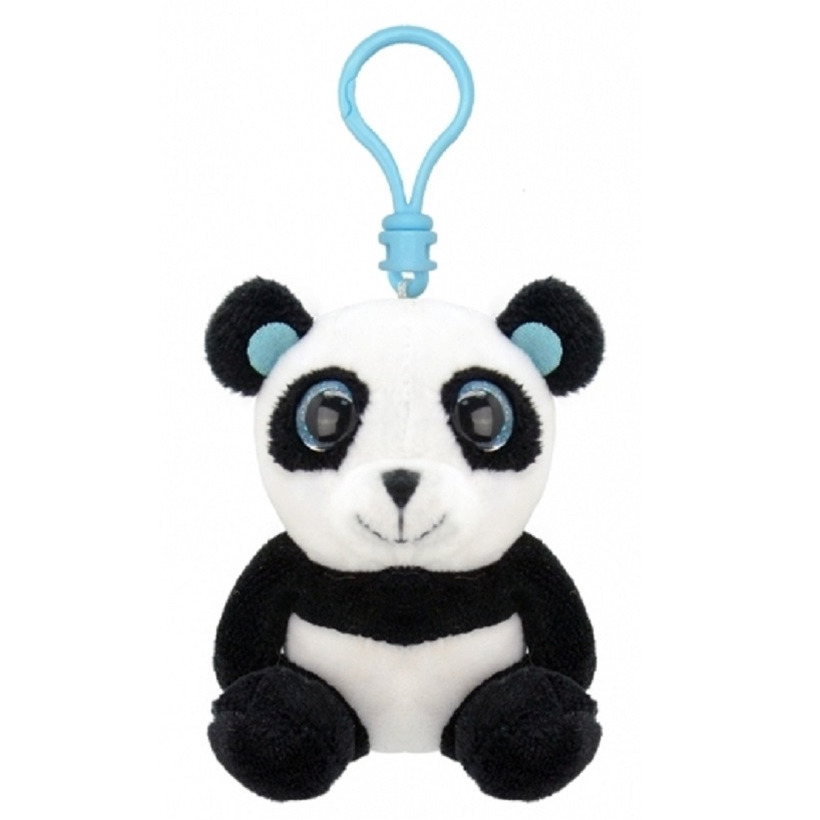 Pluche mini panda knuffel sleutelhanger 9 cm -