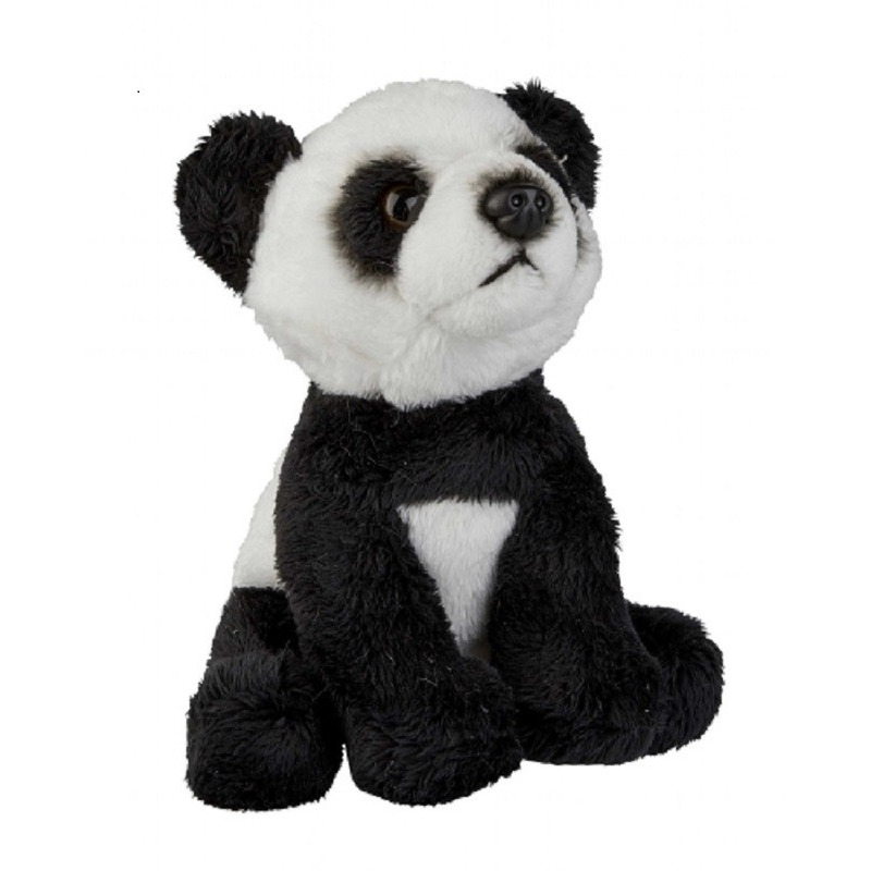 Ravensden Pluche panda beer - zwart/wit - dierentuin knuffel - 15 cm - knuffel beer -