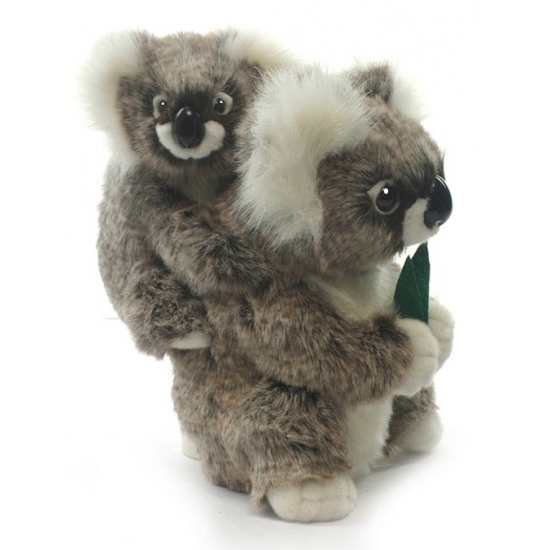 Hansa pluche koala knuffel - met baby - 28 cm - dieren knuffels -