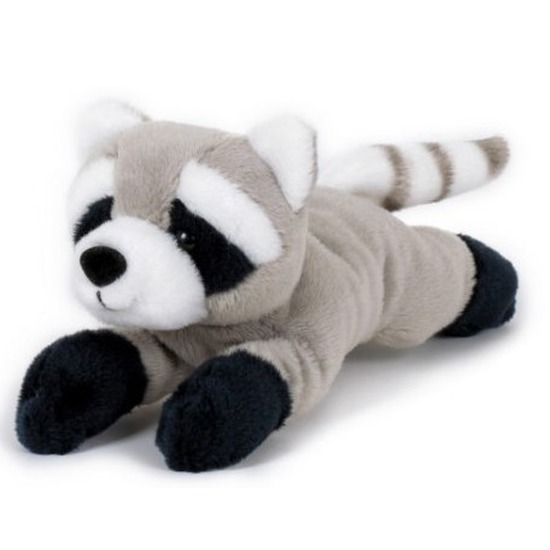 Pluche grijze wasbeer/wasberen knuffel 13 cm speelgoed -