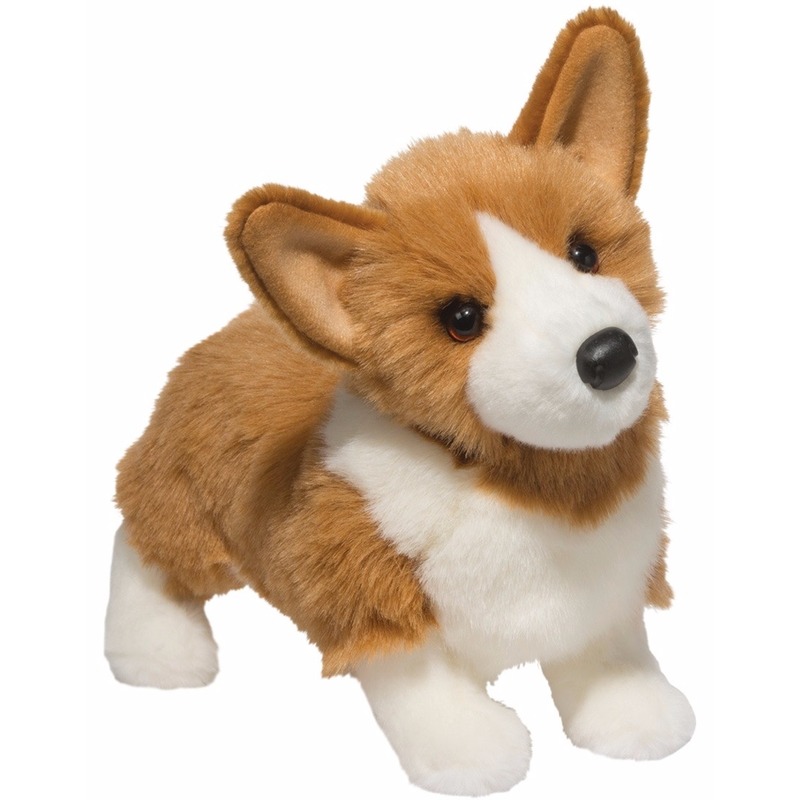 Pluche Welsh Corgi honden knuffel - bruin/wit - 41 cm - huisdieren knuffels -