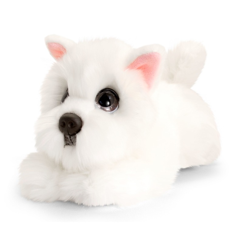 Keel Toys pluche Westie honden knuffel - wit - Westhighland Terrier - 25 cm -