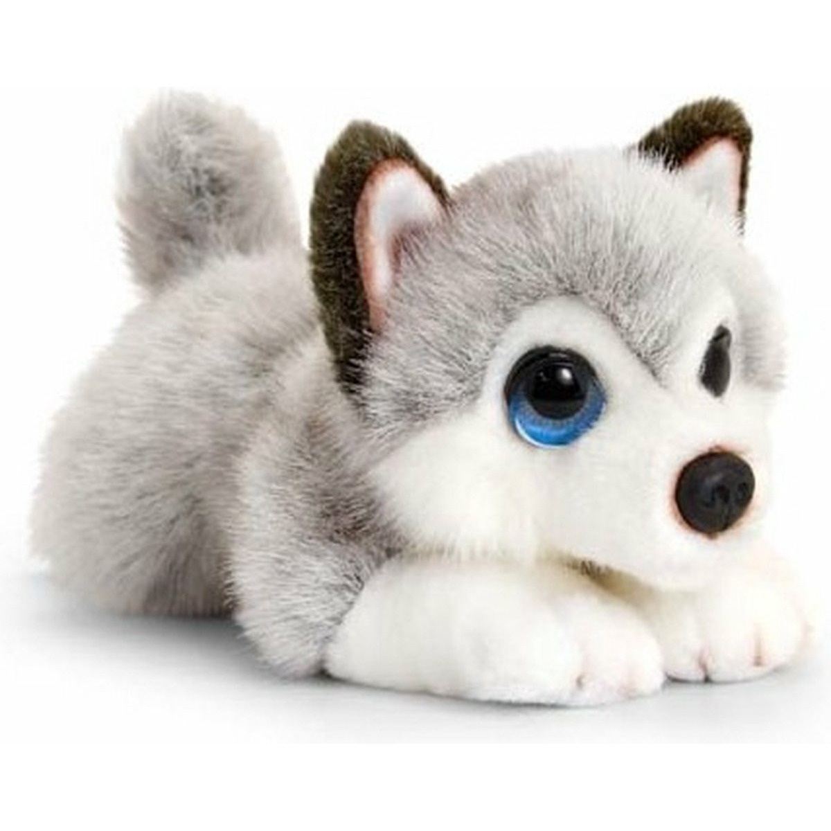 Husky hond - grijs/wit - pluche knuffel dieren - 25 cm -