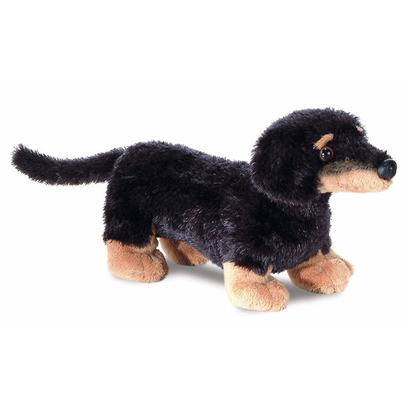 Knuffeldier Teckel hondje - pluche knuffel - 20 cm - honden - knuffeldieren -