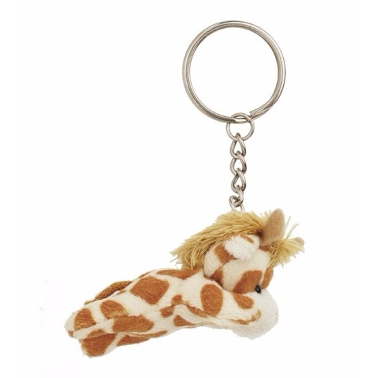 Pluche giraffe knuffels sleutelhangers 6 cm -