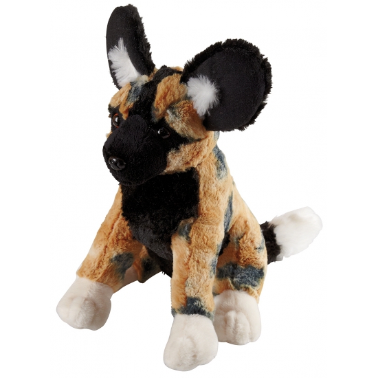 Pluche wilde hond knuffel dier - 30 cm - safari dieren uit Afrika -
