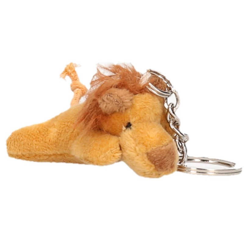 Nature Planet Pluche Leeuw knuffel sleutelhanger - 6 cm - Speelgoed dieren sleutelhangers -
