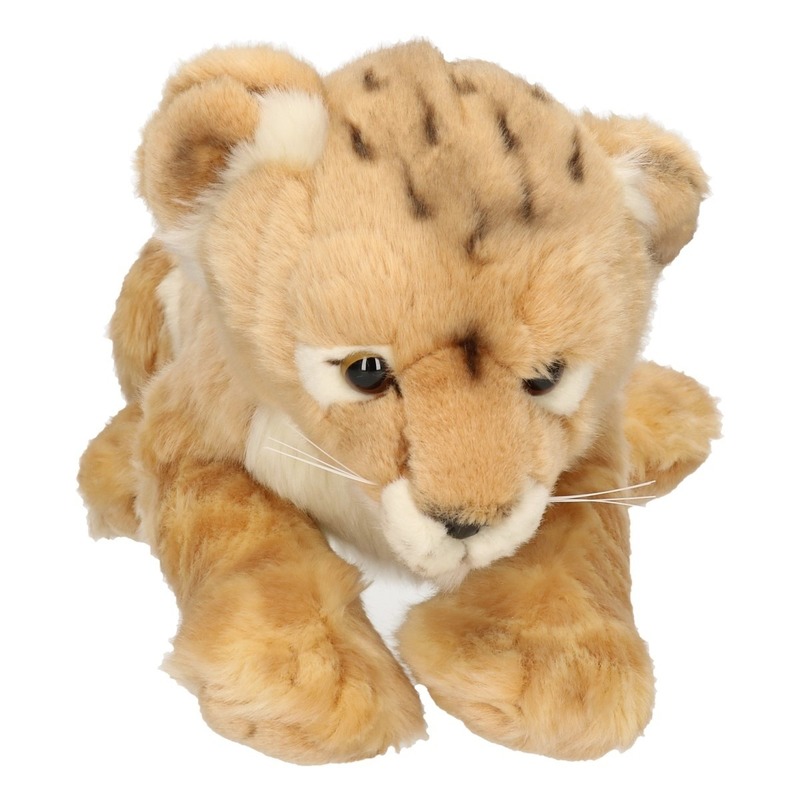 Carldick pluche leeuwen welpje knuffel - lichtbruin - 32 cm - leeuwen -