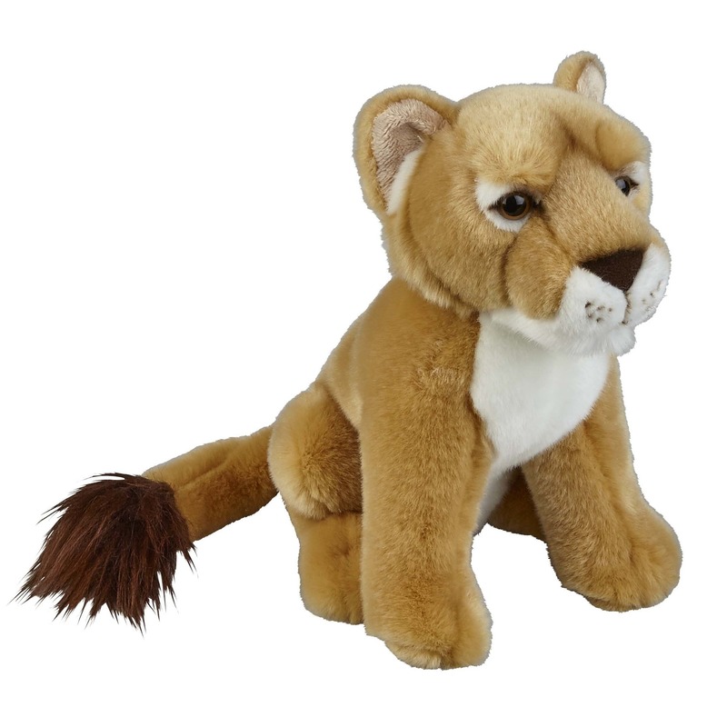 Pluche leeuwin knuffel - bruin - 28 cm - leeuw/leeuwen -