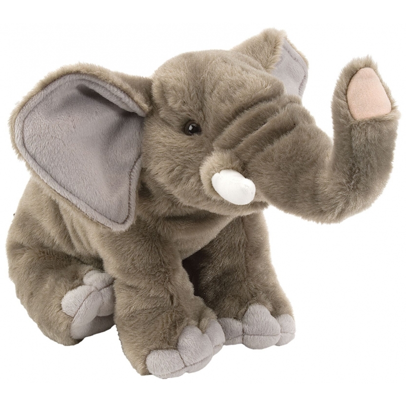 Wild Republic pluche olifant knuffel - 30 cm - zachte knuffels - realistische dieren - olifanten -