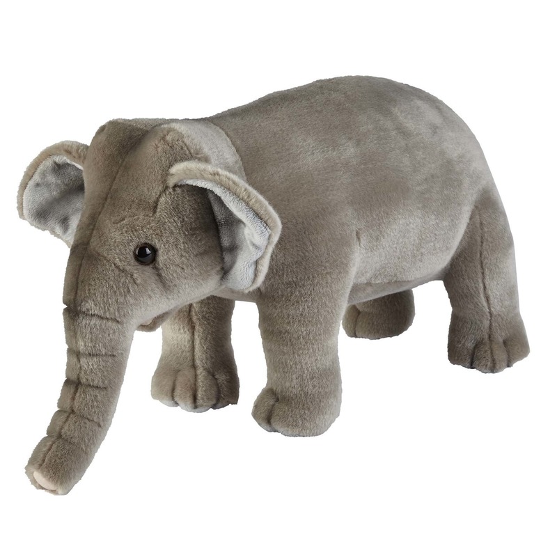 Pluche grijze olifant knuffel 28 cm speelgoed -