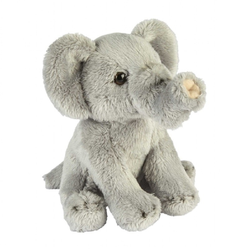 Ravensden - Pluche olifant knuffel - 15 cm - grijs - safaridieren -