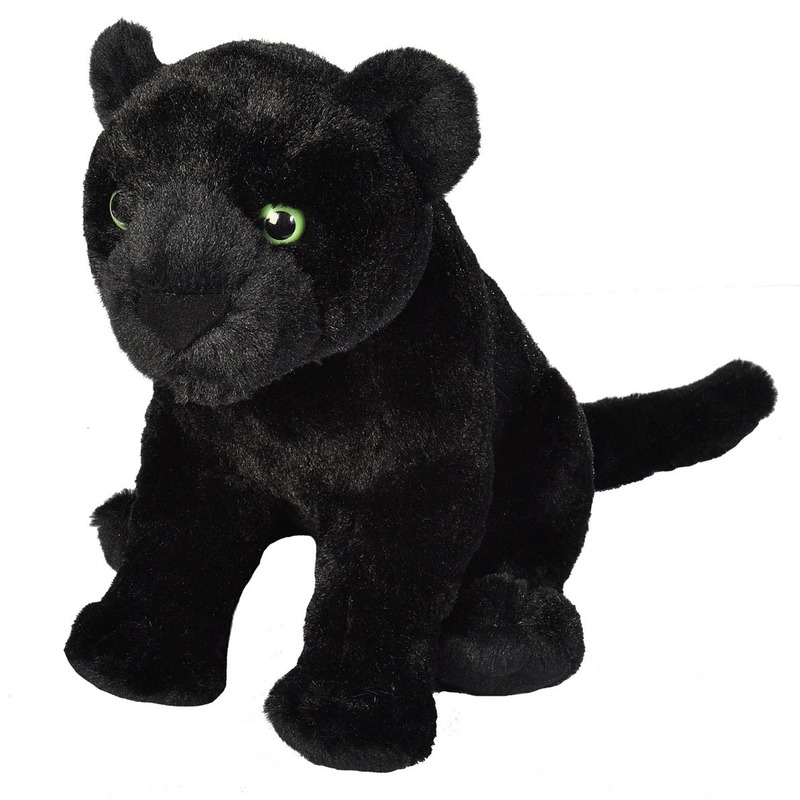 Pluche zwarte panter knuffel 40 cm speelgoed -