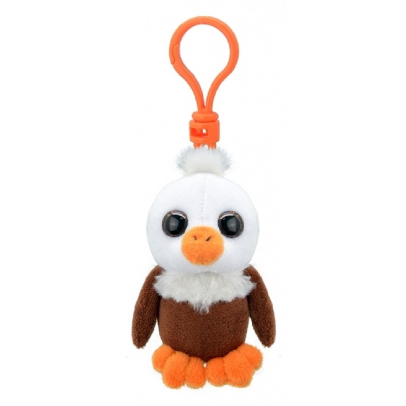 Pluche mini knuffel vogel adelaar sleutelhanger 9 cm -