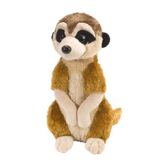 Wild Republic Pluche stokstaartje knuffel - lichtbruin - 30 cm - Dieren knuffels -