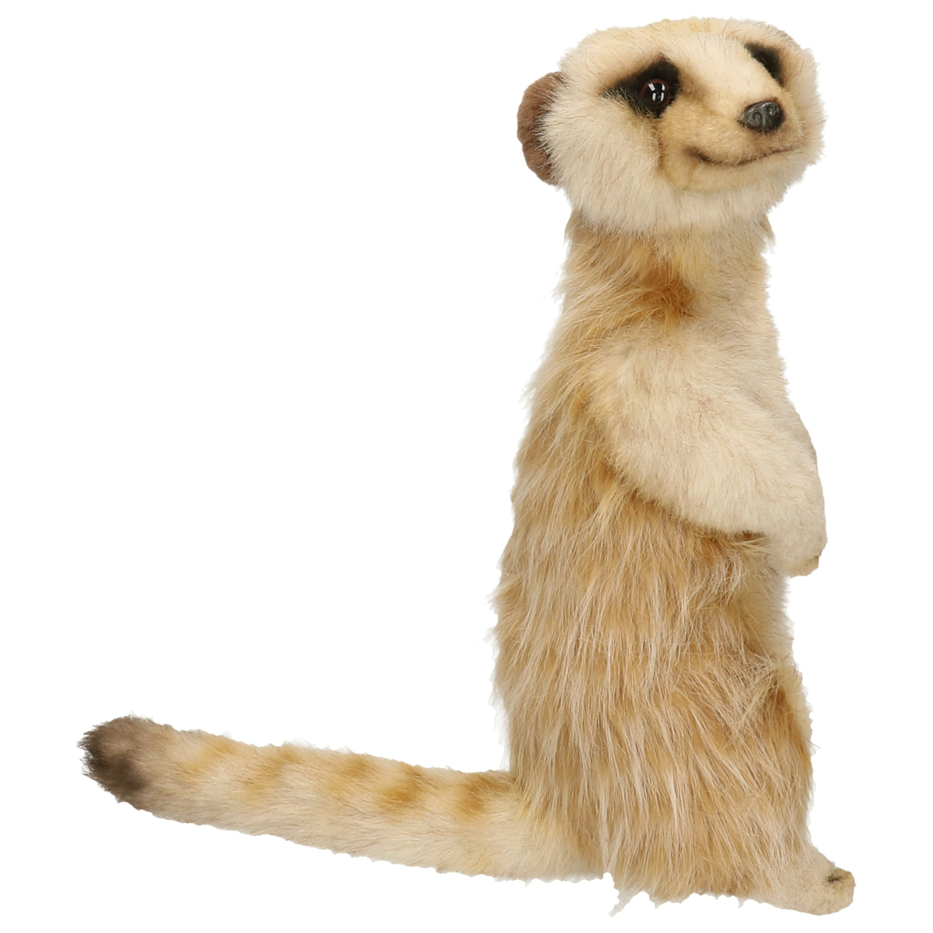 Hansa pluche stokstaartje knuffel - zittend - 26 cm - dieren knuffels -