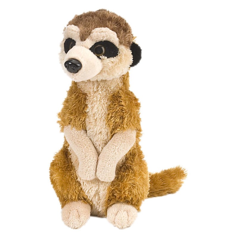Wild Republic pluche knuffel - stokstaartje - 20 cm - Meerkat - bruin - Safari dieren -