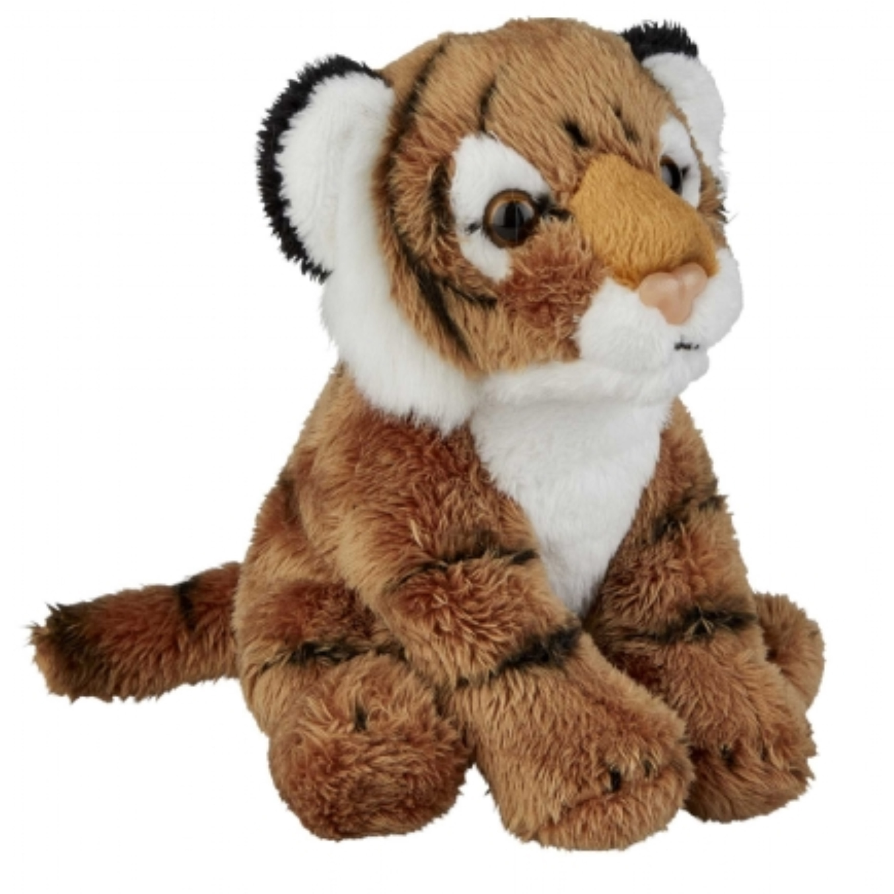 Pluche bruine tijger knuffel - 13 cm - Tijgers - wilde dieren knuffels -